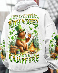 LIFE IS BETTER WITH A BEER AND A CAMPFIRE PATRICK'S DAY ALL OVER PRINT - YHHN0901241