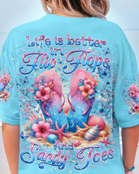 LIFE IS BETTER IN FLIP-FLOPS AND SANDY TOES ALL OVER PRINT - YHHN0605244