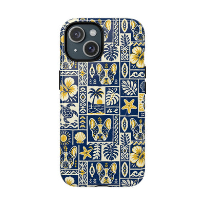 ALOHA FRENCH BULLDOG PATCHWORK MAGNETIC PHONE CASE - TLNT2208262