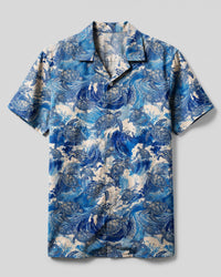 OCEAN TURTLE WAVES CAMP SHIRT - TYQY0207264