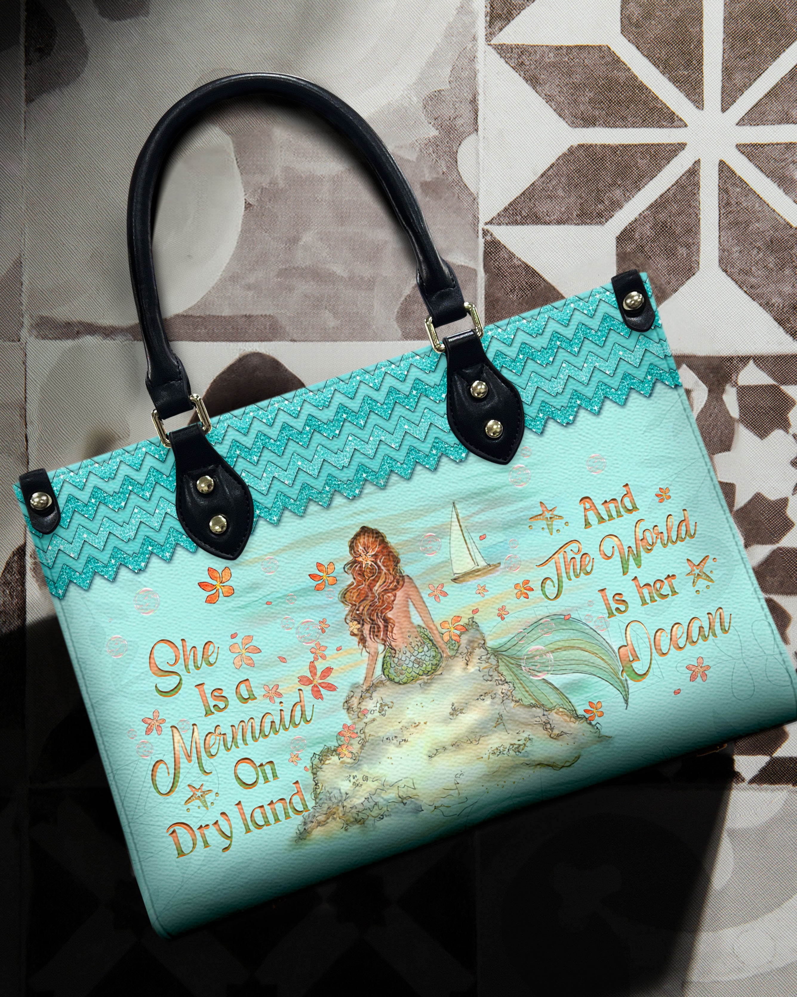 SHE IS A MERMAID LEATHER HANDBAG - YHLT2803242