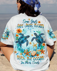SOME GIRLS ARE JUST BORN TURLTE WATERCOLOR ALL OVER PRINT - TLTW1308244