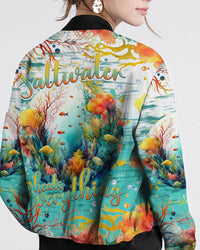 SALTWATER HEALS EVERYTHING BOMBER JACKET - TLNT0612233
