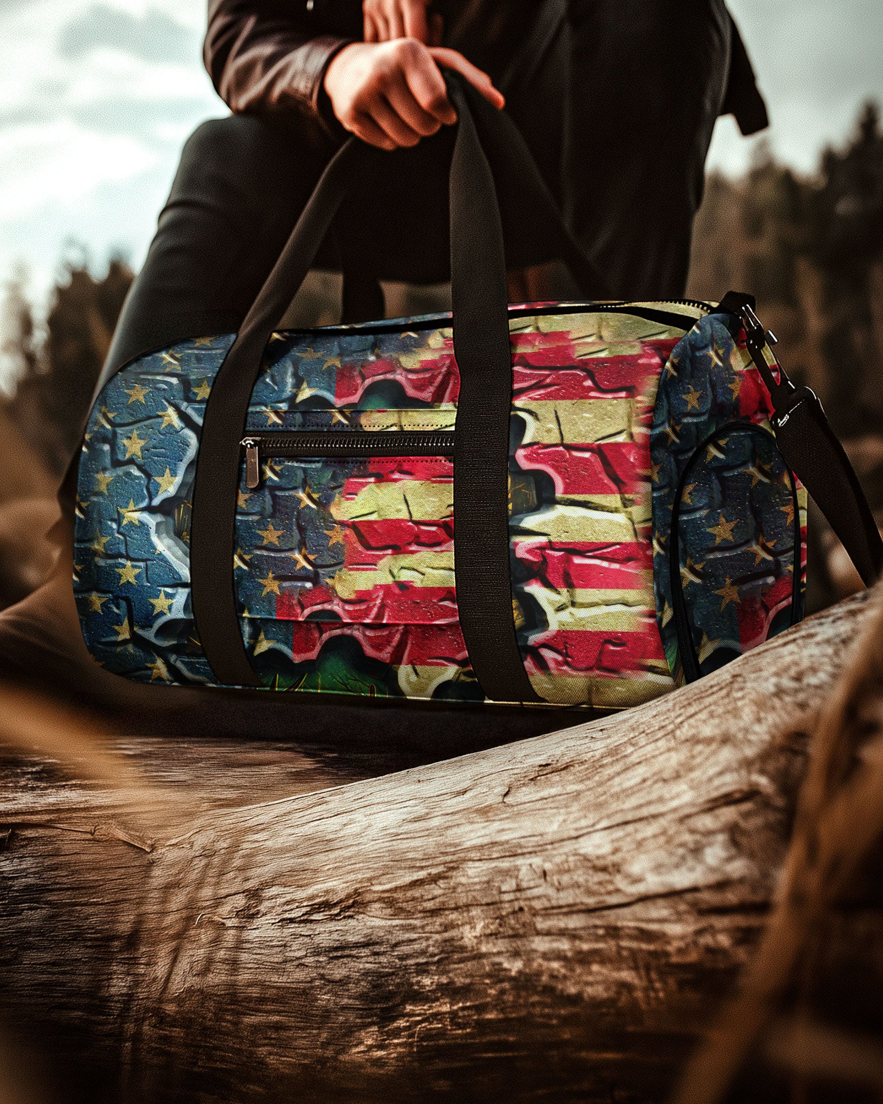 DEER FOREST AMERICAN FLAG TRAVELLING BAG - YHLT1609251