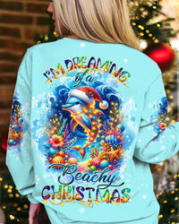 BEACHY CHRISTMAS DOLPHIN ALL OVER PRINT - TLTW0311233