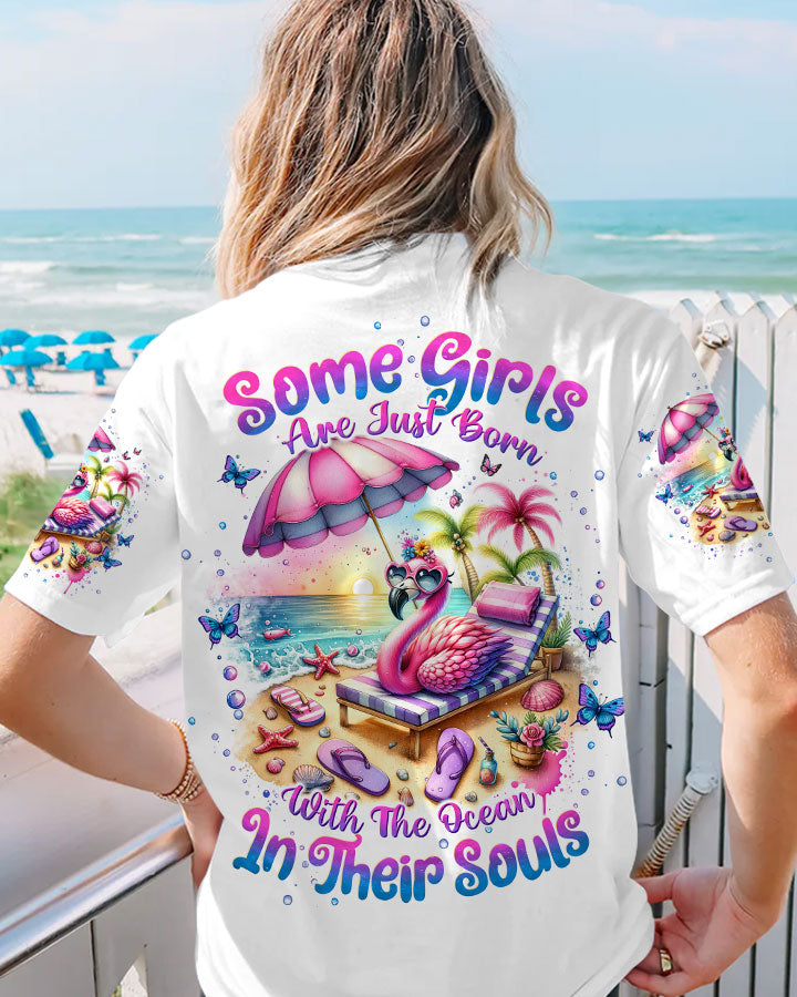 SOME GIRLS ARE JUST BORN FLAMINGO ALL OVER PRINT - TLTW2912233