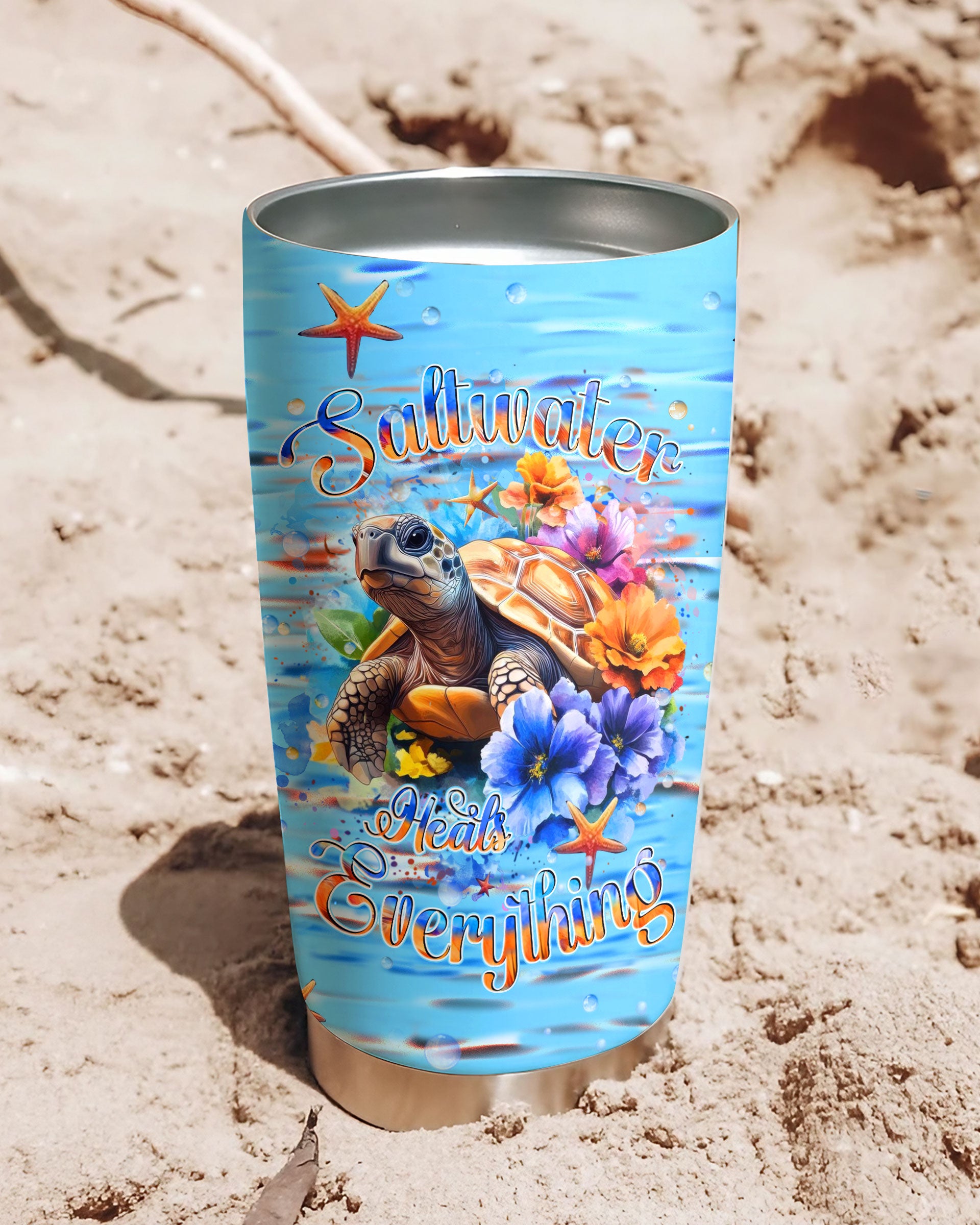 SALTWATER HEALS EVERYTHING TURTLE TUMBLER - YHHN0809254