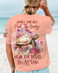 SMELL THE SEA FEEL THE BREEZE TURTLE ALL OVER PRINT - TLTW2009232