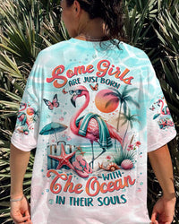 SOME GIRLS ARE JUST BORN FLAMINGO ALL OVER PRINT - TLTW0202243