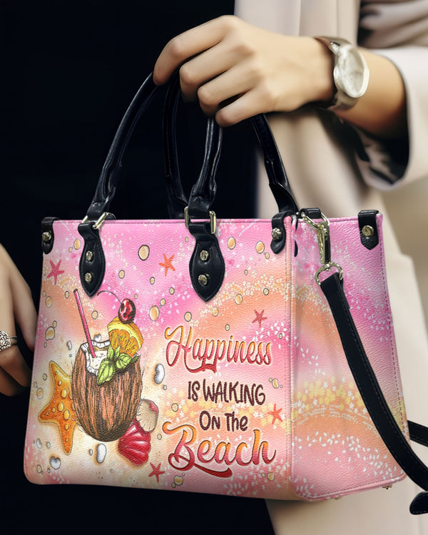 HAPPINESS IS WALKING ON THE BEACH LEATHER HANDBAG - YHLN2108244