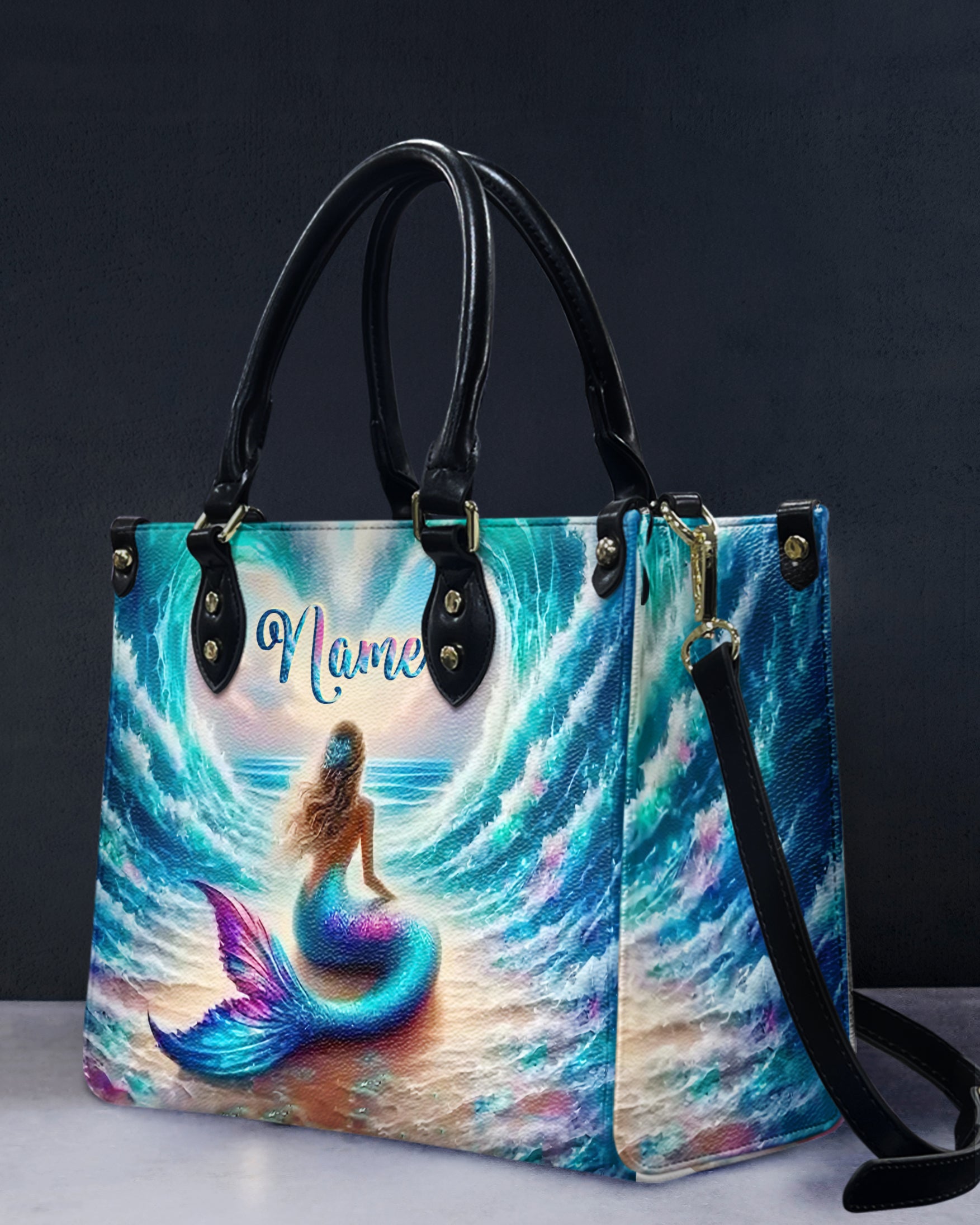 MERMAID WAVES LEATHER HANDBAG - YHLT0410244