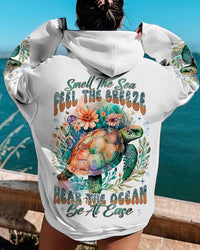 SMELL THE SEA FEEL THE BREEZE TURTLE WATERCOLOR ALL OVER PRINT - TLNT1407232