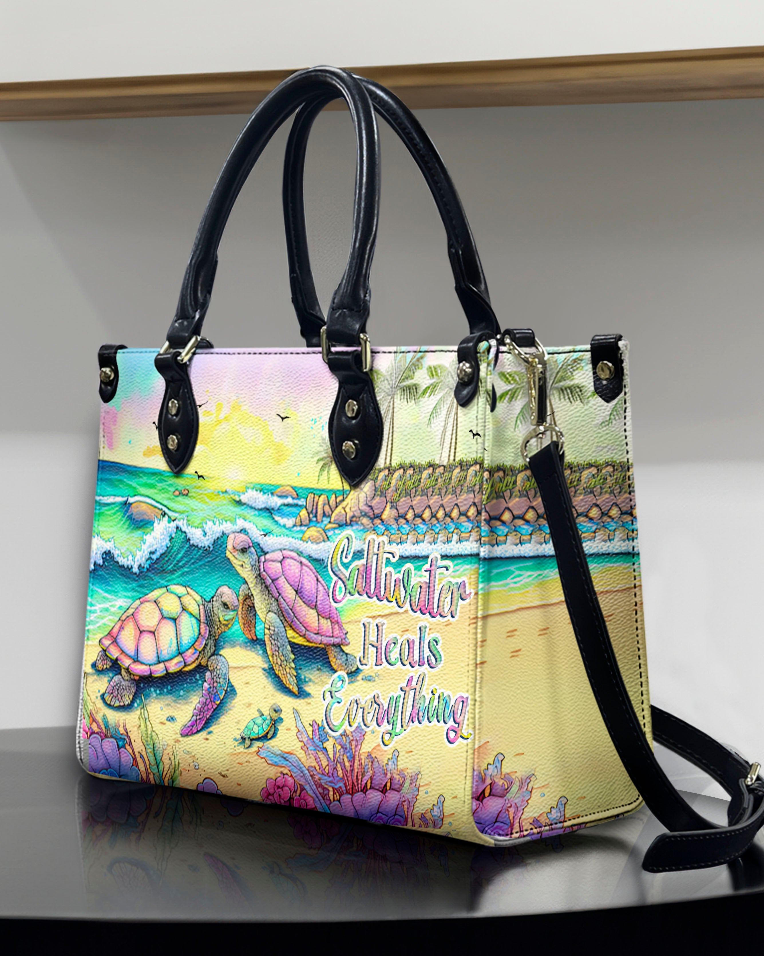 SALTWATER HEALS EVERYTHING LEATHER HANDBAG - YHHN0807244