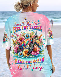 SMELL THE SEA FEEL THE BREEZE TURTLE ALL OVER PRINT - TLTW0307243