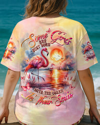 SOME GIRLS ARE JUST BORN FLAMINGO ALL OVER PRINT  - TLTW1404254