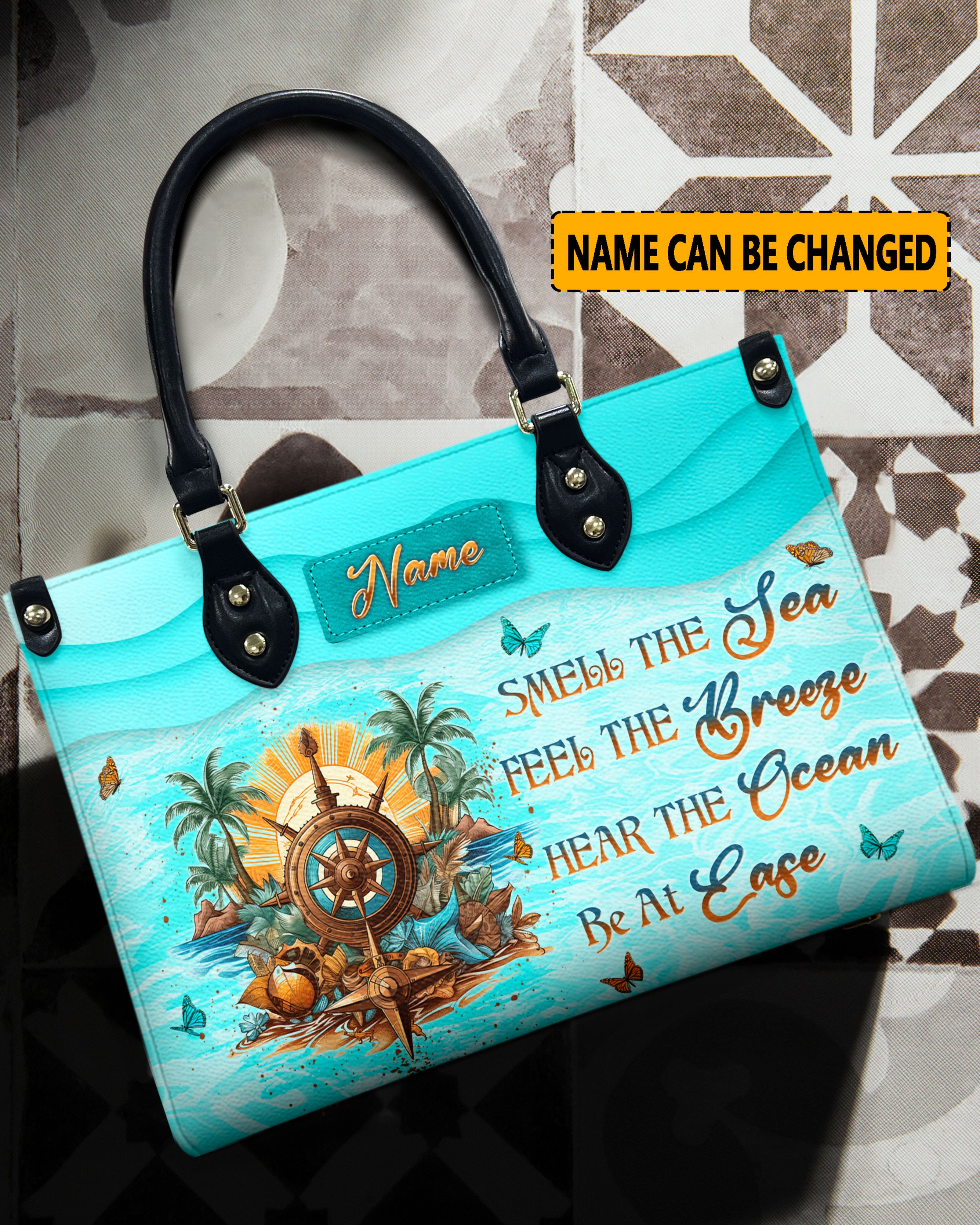 SMELL THE SEA FEEL THE BREEZE LEATHER HANDBAG - YHLN1706242