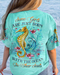 SOME GIRLS ARE JUST BORN SEAHORSE ALL OVER PRINT - YHHG2707232