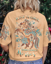JUST A GIRL WHO LOVES HORSES ALL OVER PRINT - YHHG2407239
