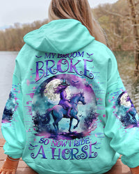 MY BROOM BROKE SO NOW I RIDE A HORSE HALLOWEEN CAMPING ALL OVER PRINT - YHHG1508231