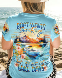 BOAT WAVES SUN RAYS LAKE DAYS ALL OVER PRINT - YHHG2806232