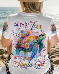 I'M A TOES IN THE SAND KINDA GIRL TURTLE ALL OVER PRINT - YHHG0806231