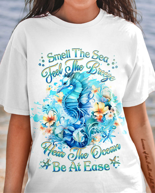 SMELL THE SEA FEEL THE BREEZE SEAHORSE COTTON SHIRT - YHHG2407237