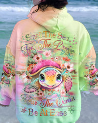SMELL THE SEA FEEL THE BREEZE TURTLE ALL OVER PRINT - YHHG2509234