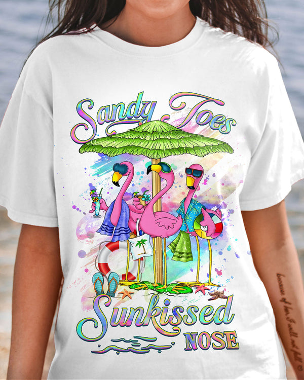 SANDY TOES SUNKISSED NOSE FLAMINGO COTTON SHIRT - YHHG0707235