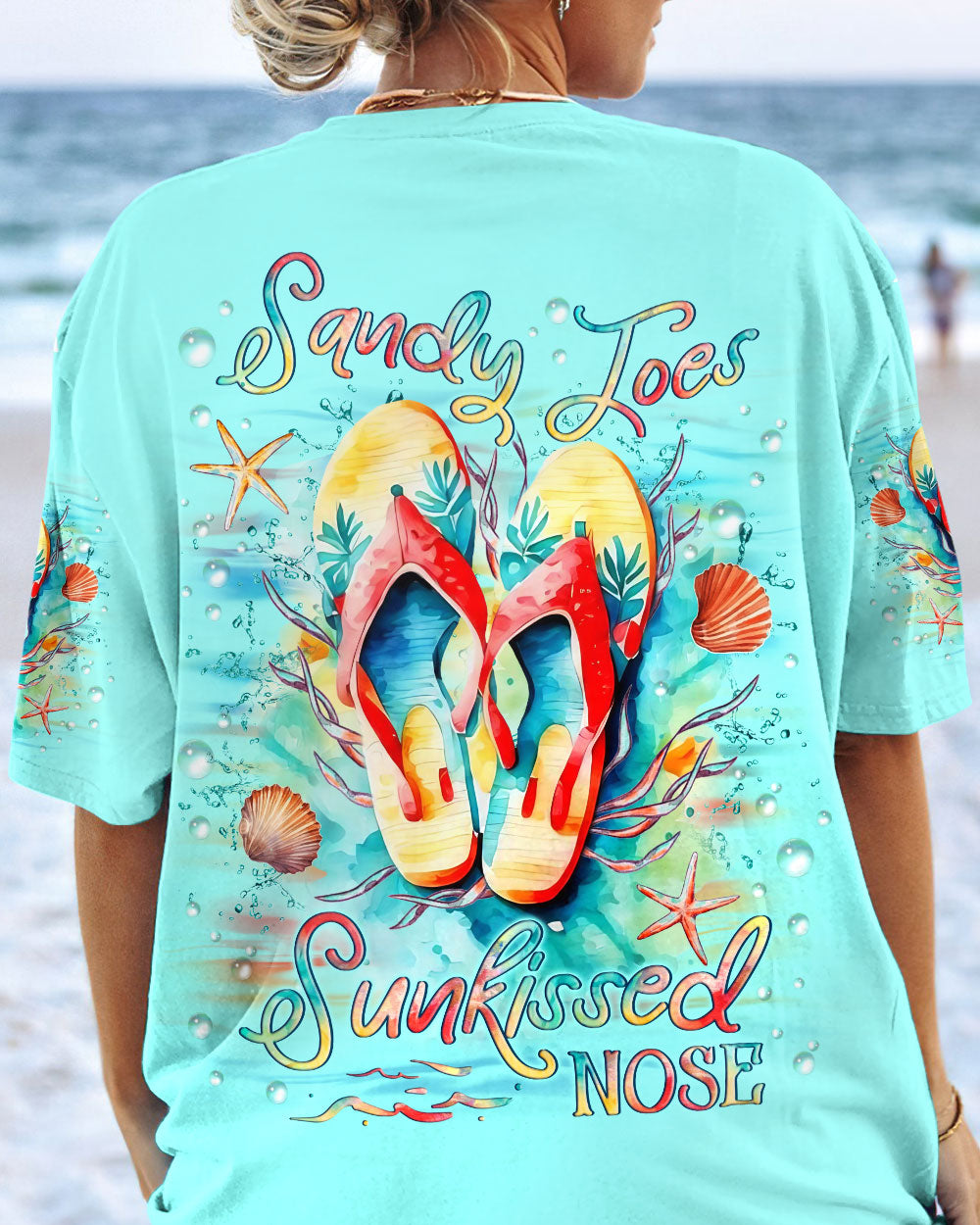SANDY TOES SUNKISSED NOSE FLIP FLOPS ALL OVER PRINT - YHLN2211232