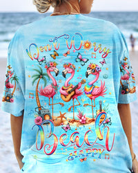 DON'T WORRY BEACH HAPPY FLAMINGO ALL OVER PRINT - YHHG1504241