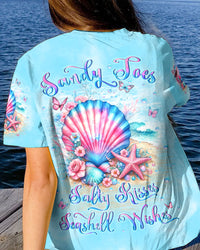 SANDY TOES SALTY KISSES SEASHELL WISHES ALL OVER PRINT - YHLN2604242