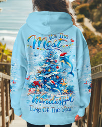 IT'S THE MOST WONDERFUL TIME DOLPHIN CHRISTMAS ALL OVER PRINT - YHLT2810241