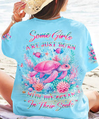 SOME GIRLS ARE JUST BORN TURTLE ALL OVER PRINT - YHLT2504241