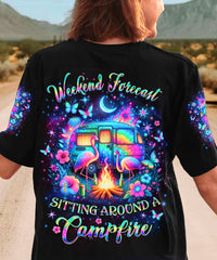 WEEKEND FORECAST SITTING AROUND A CAMPFIRE ALL OVER PRINT - YHLT1104241