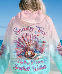 SANDY TOES SALTY KISSES SEASHELL WISHES ALL OVER PRINT - YHLT1602243