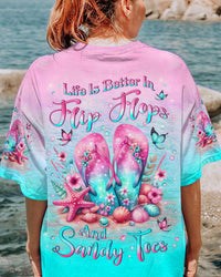 LIFE IS BETTER IN FLIP-FLOPS AND SANDY TOES ALL OVER PRINT - YHLN1504244