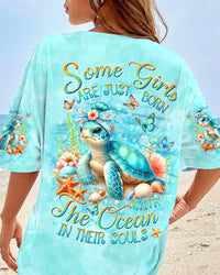 SOME GIRLS ARE JUST BORN FLAMINGO ALL OVER PRINT - YHDU0904241