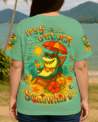 IT'S 5 O'CLOCK SOMEWHERE SHARK ALL OVER PRINT - YHLT2005252