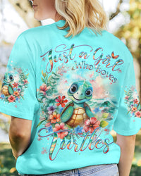 JUST A GIRL WHO LOVES TURTLES ALL OVER PRINT - YHDU0712233