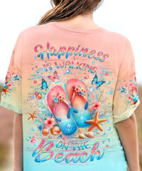 HAPPINESS IS WALKING ON THE BEACH ALL OVER PRINT - YHLT2404241