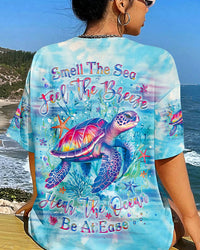 SMELL THE SEA FEEL THE BREEZE TURTLE ALL OVER PRINT - YHLT3107241
