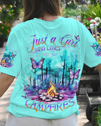 JUST A GIRL WHO LOVES CAMPFIRES ALL OVER PRINT - YHDU2612233
