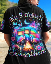 IT'S 5 O'CLOCK SOMEWHERE FLAMINGO ALL OVER PRINT - YHDU0204242