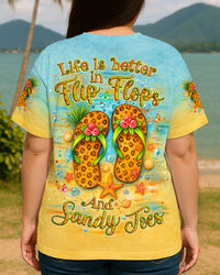 LIFE IS BETTER IN FLIP-FLOPS AND SANDY TOES ALL OVER PRINT - YHLT1505252