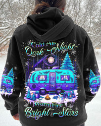 COLD AIR DARK NIGHT WARM FIRE CAMPING CHRISTMAS ALL OVER PRINT - YHDU1409233