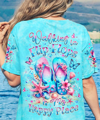 WALKING IN FLIP FLOPS IS MY HAPPY PLACE ALL OVER PRINT - YHLT1604243