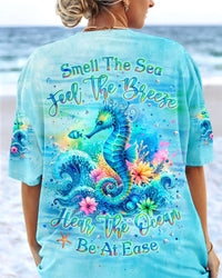 SMELL THE SEA FEEL THE BREEZE SEAHORSE ALL OVER PRINT - YHLT1208242