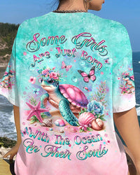 SOME GIRLS ARE JUST BORN TURTLE ALL OVER PRINT - YHDU1704233