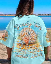 SANDY TOES SALTY KISSES SEASHELL WISHES ALL OVER PRINT - YHLN1803244
