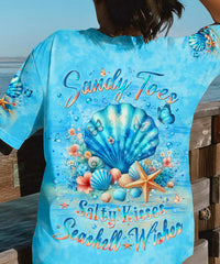 SANDY TOES SALTY KISSES SEASHELL WISHES ALL OVER PRINT - YHLT0305243